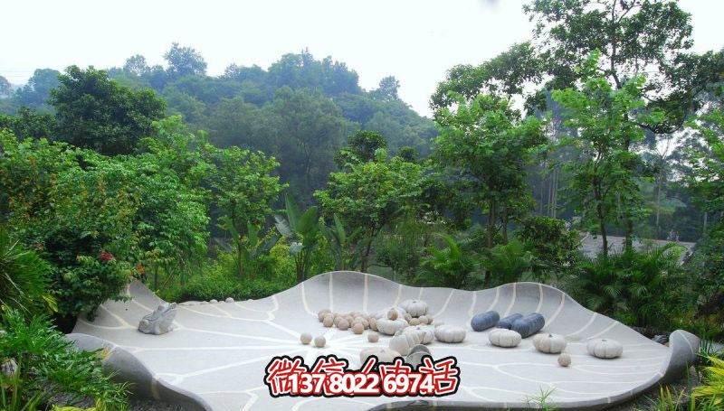 荷葉青蛙石雕園林景觀(guān)
