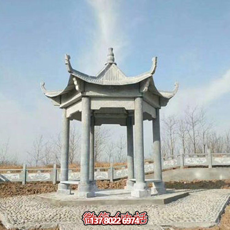 中式園林石亭恢復古樸，演繹雄偉