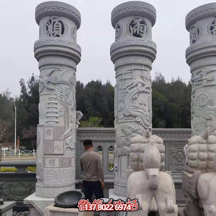 精美的仿古石雕龍柱景觀(guān)柱雕塑