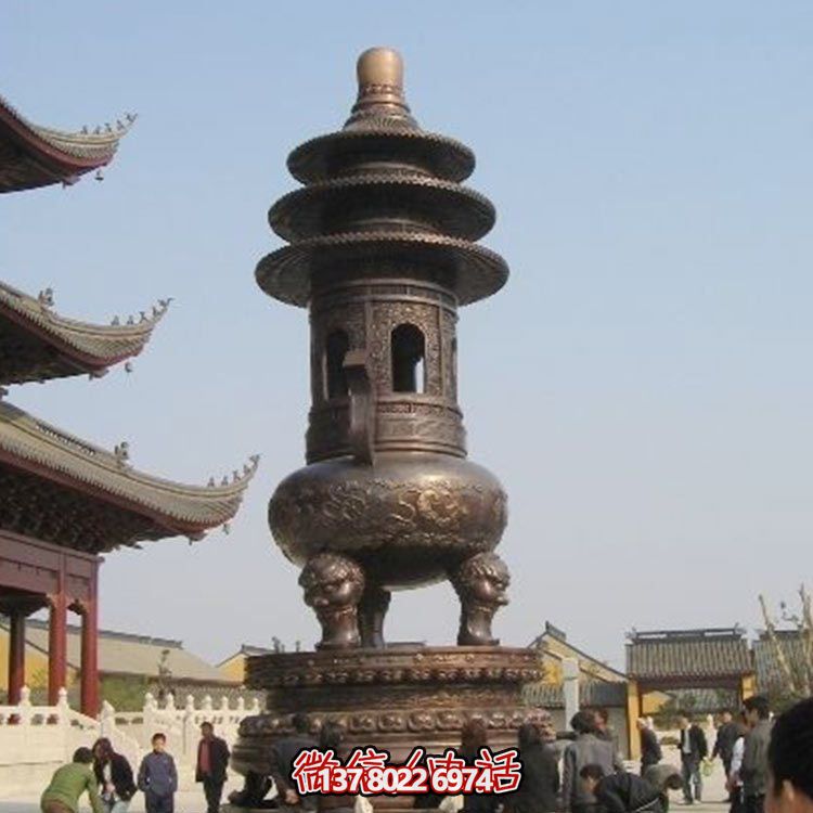 精美鑄銅大型寶蓋香爐，祈福燒香進(jìn)寶