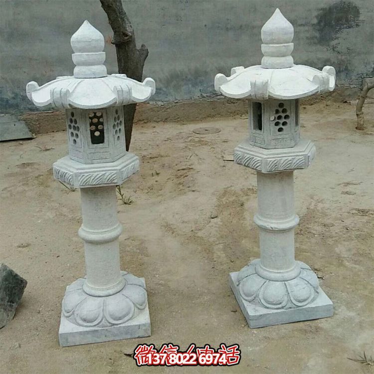 太陽(yáng)能仿古中式大理石石燈，點(diǎn)亮你的花園