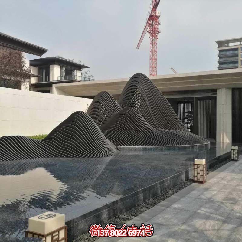 精致不銹鋼鐵藝假山，景觀(guān)抽象庭院裝飾別墅