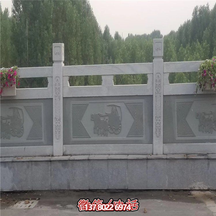 精美大理石浮雕欄桿擺件，為公園裝飾添彩