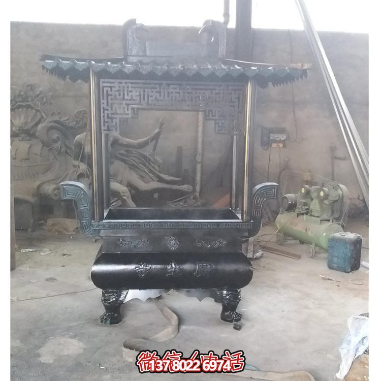 古典風(fēng)格鑄鐵香爐頂長(cháng)形擺件
