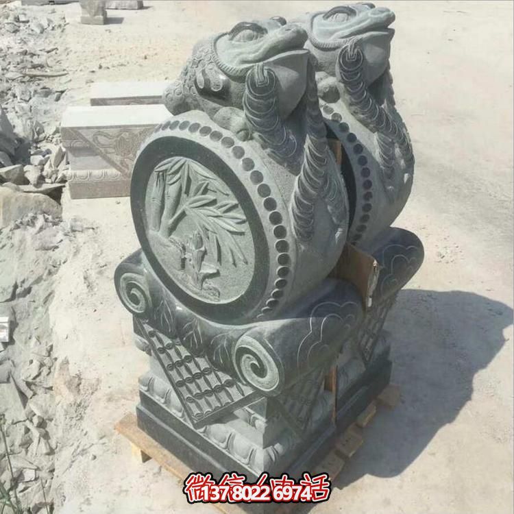 精美青石仿古蟾蜍招財抱鼓石雕門(mén)口裝飾