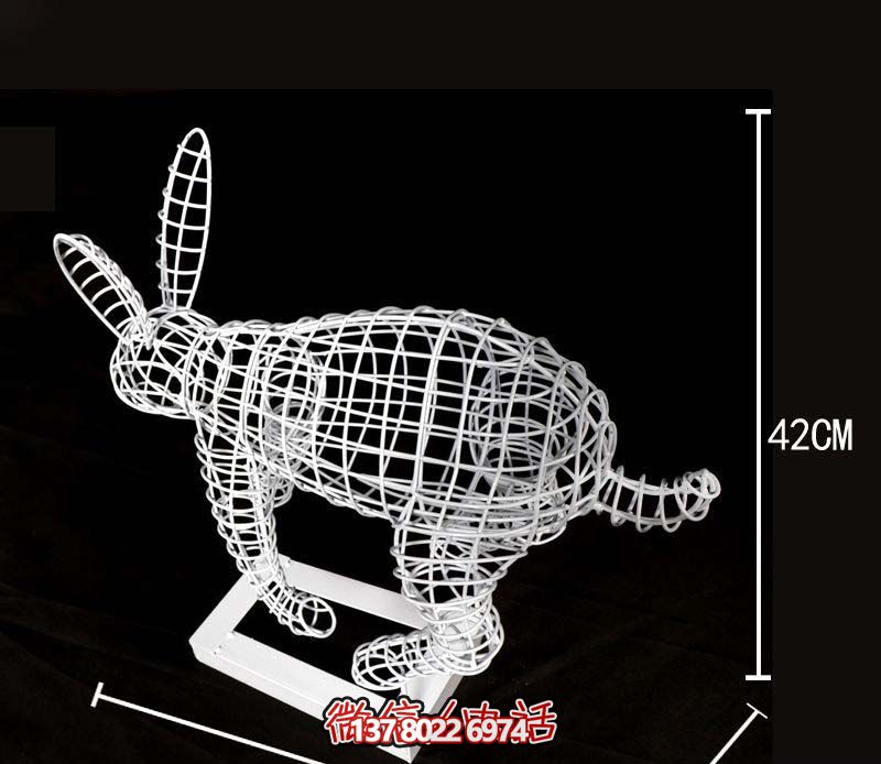 鏤空不銹鋼兔子雕塑，為您的室內裝飾添彩