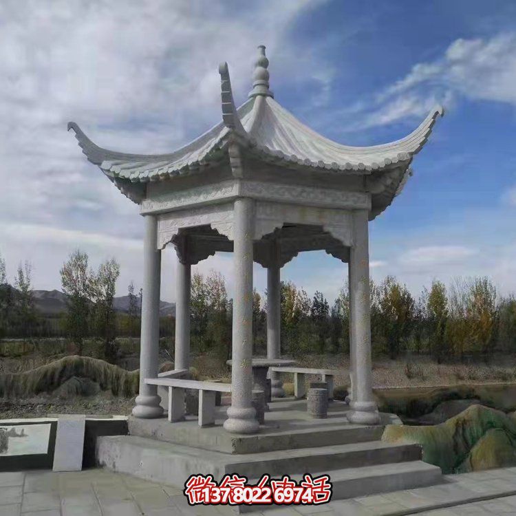 精美園林大理石雕塑涼亭，給您帶來(lái)寧靜優(yōu)雅的家園氛圍