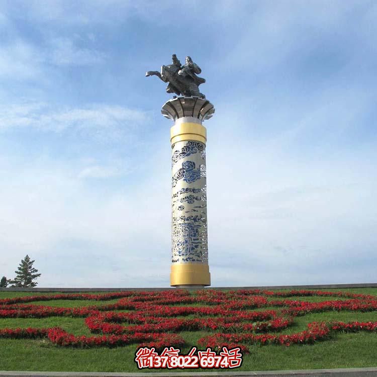 大型不銹鋼創(chuàng  )意馬踏飛燕雕塑
