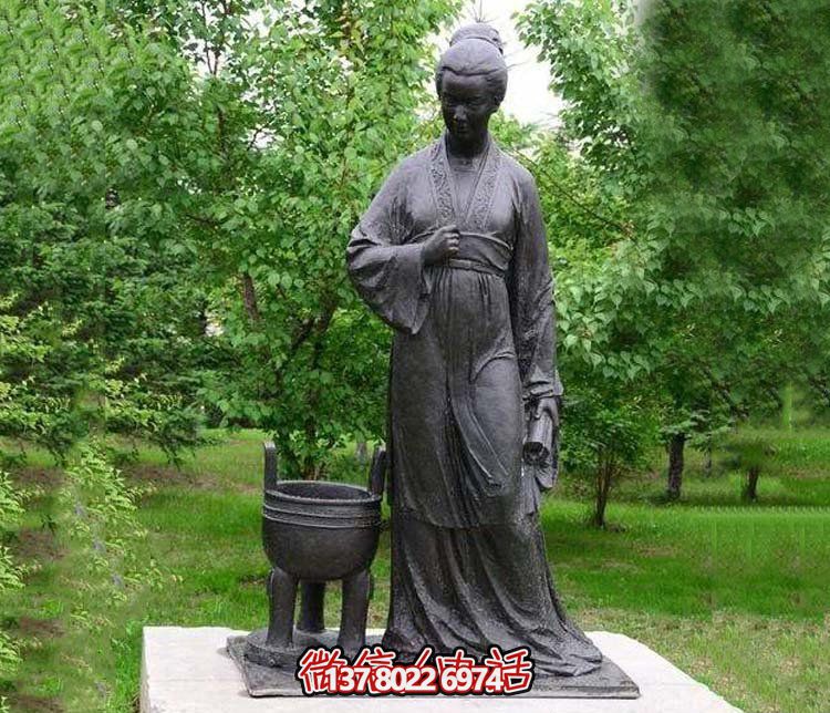 宋代婉約風(fēng)青銅鍛造銅雕，李清照詩(shī)意縈繞