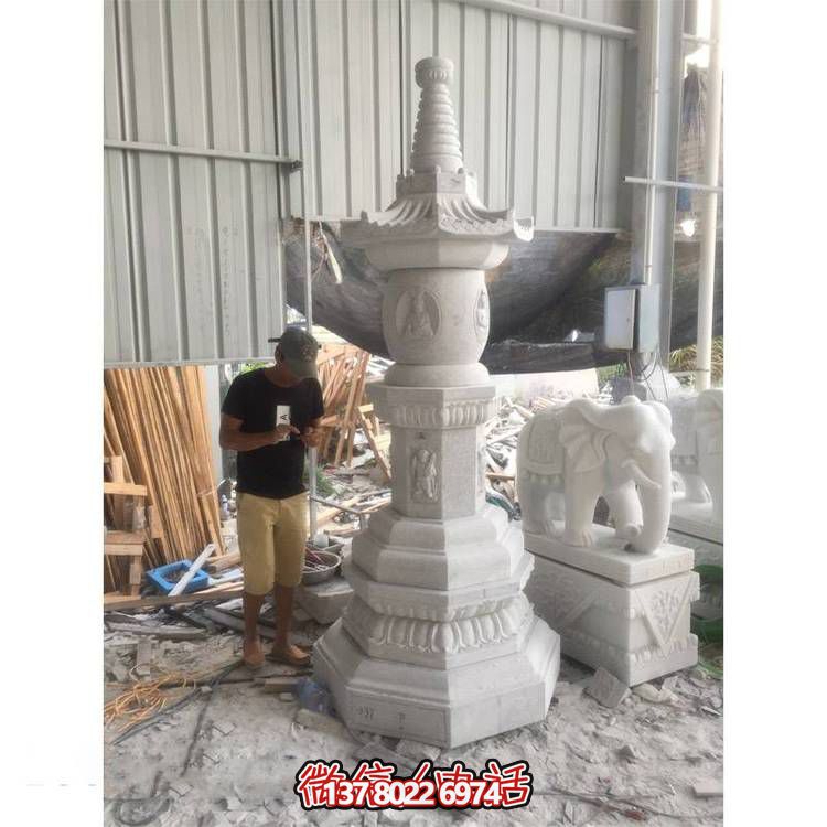 精美大理石石雕戶(hù)外園林舍利塔雕塑