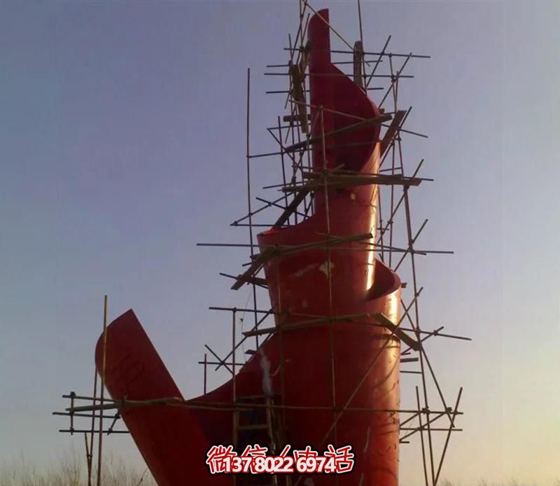 藝術(shù)玻璃鋼旋轉火炬雕塑