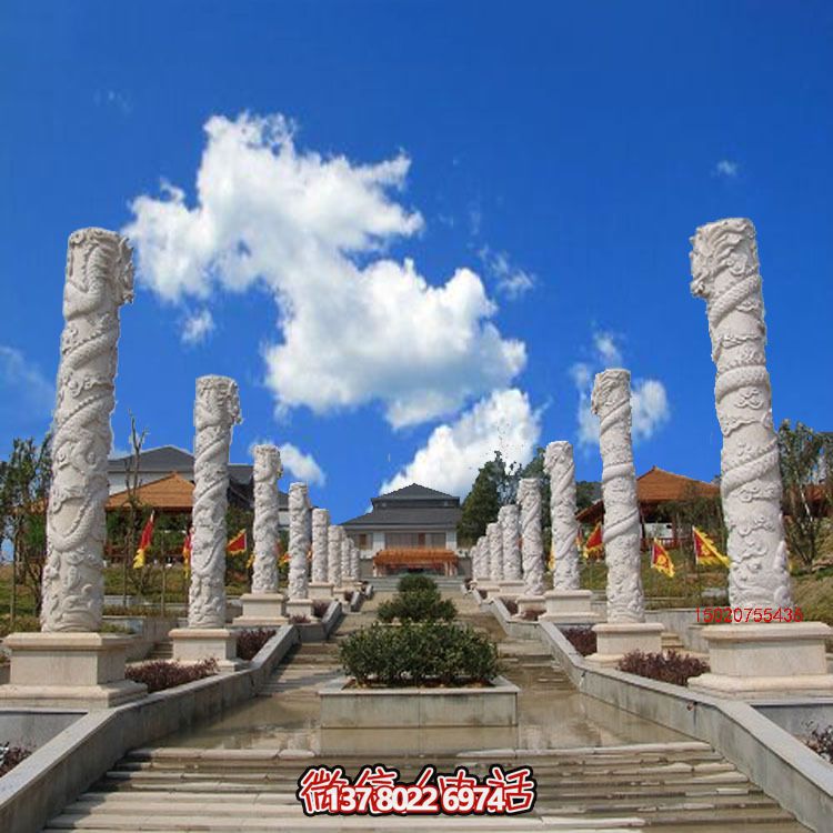 漢白玉龍柱石雕，傳承中華園林文化精髓