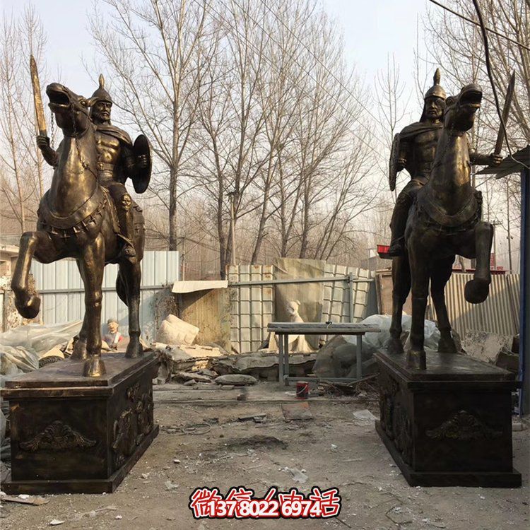 西方古典風(fēng)格銅雕騎馬戰士雕塑