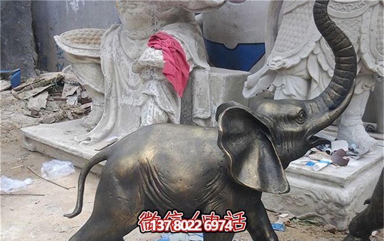 裝飾品仿銅大象雕塑玻璃鋼園林景觀(guān)