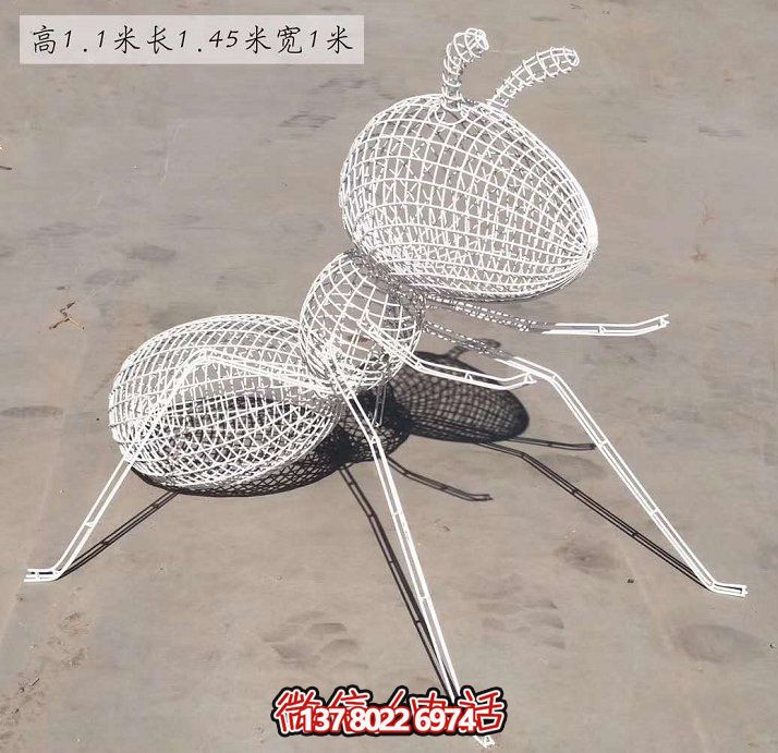 不銹鋼網(wǎng)格照明螞蟻雕塑，點(diǎn)亮大型園林景觀(guān)
