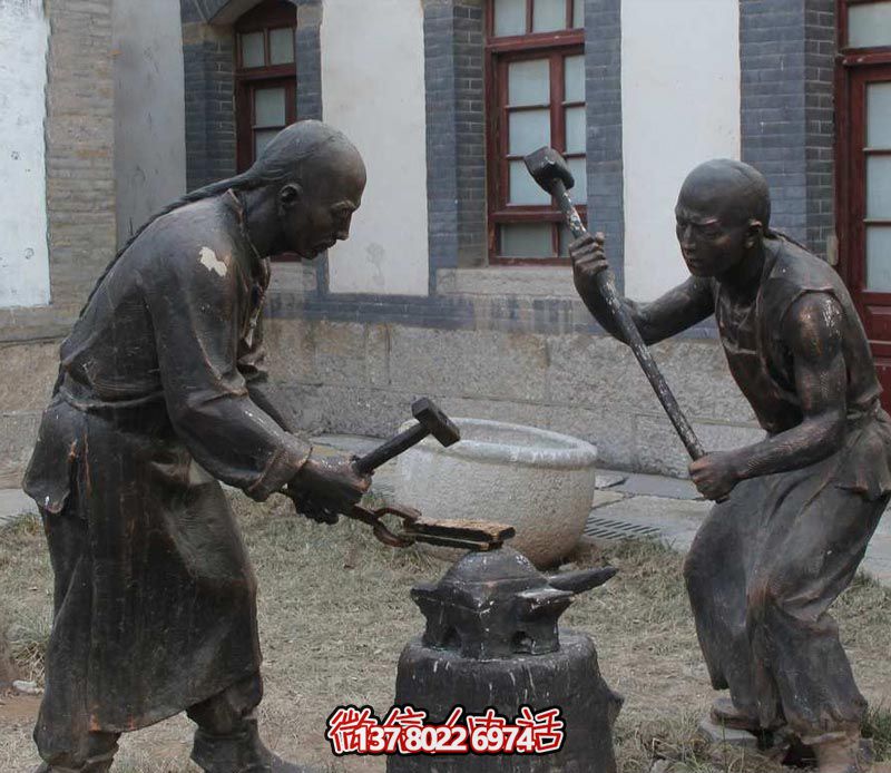 古人鑄造青銅雕塑，景觀(guān)美化擺放