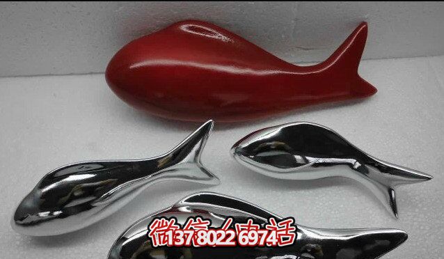 精致簡(jiǎn)約不銹鋼魚(yú)雕塑，點(diǎn)綴室內裝飾