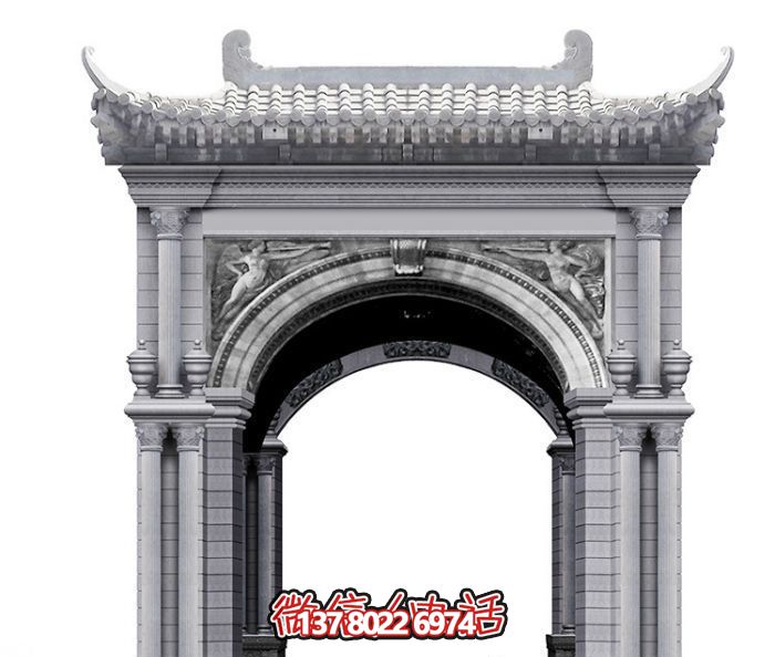 歐式中式創(chuàng )意青石牌坊門(mén)樓雕塑 歐式中式創(chuàng )意青石牌坊門(mén)樓雕塑