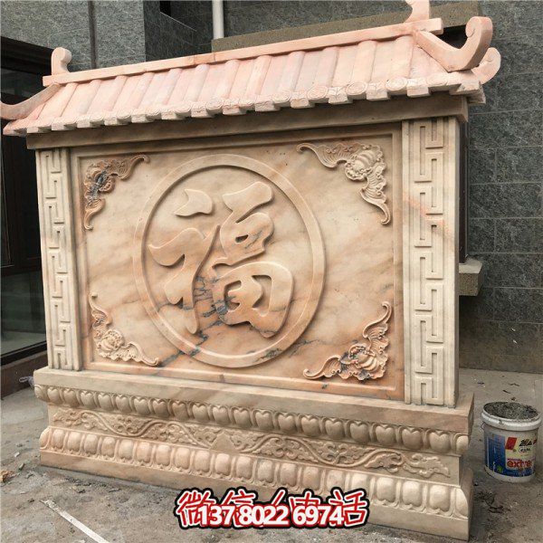 福運紅石雕晚霞影壁——為你的別墅小區門(mén)口帶來(lái)祥和之美
