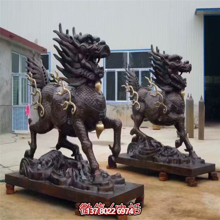山水之藝，大型銅雕麒麟神雕塑