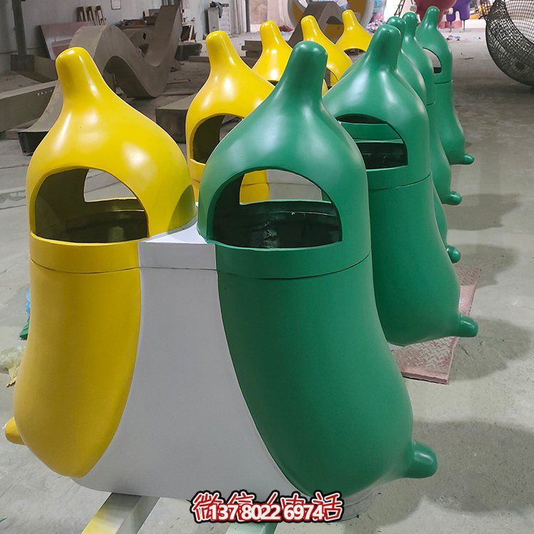 創(chuàng  )意玻璃鋼垃圾桶，家庭園林裝飾擺件