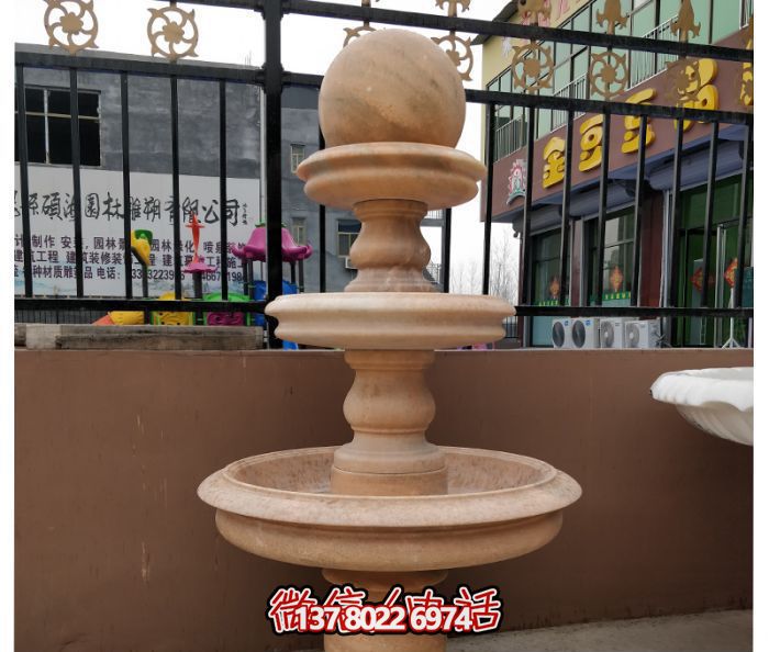 自然之美，多層風(fēng)水球石雕晚霞紅別墅