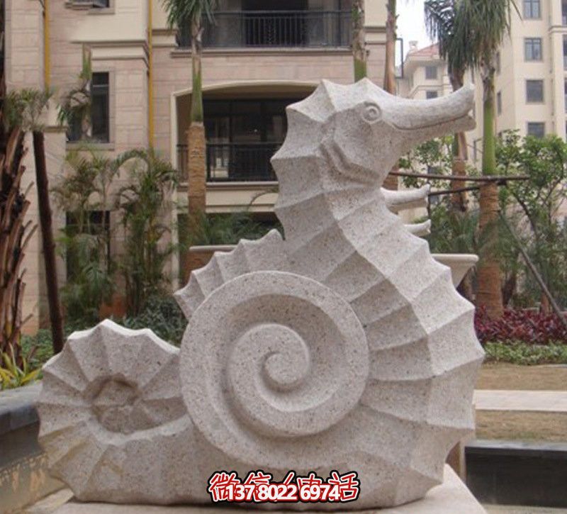 海馬創(chuàng  )意石雕，點(diǎn)綴街道邊