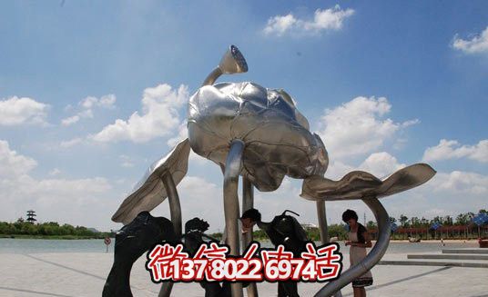 不銹鋼荷葉雕塑——抽象藝術(shù)的精美體現