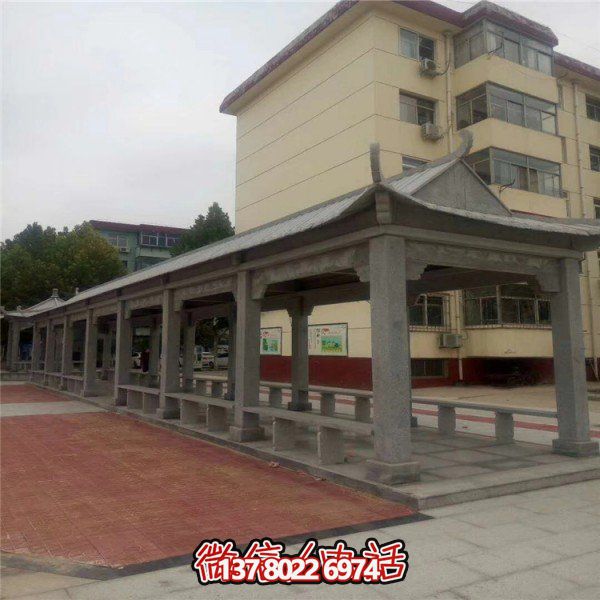 仿古建筑石雕長(cháng)廊亭子，打造文化小區廣場(chǎng)雕塑