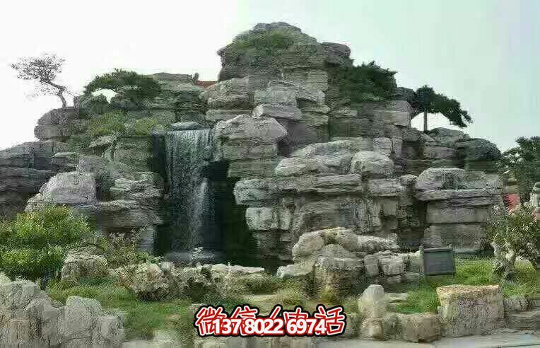 精美的景區園林，完美的假山流水擺放