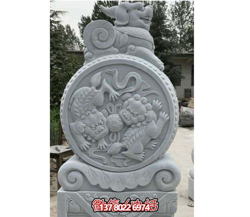 精美大理石抱鼓石雕塑，點(diǎn)綴園林景觀(guān)