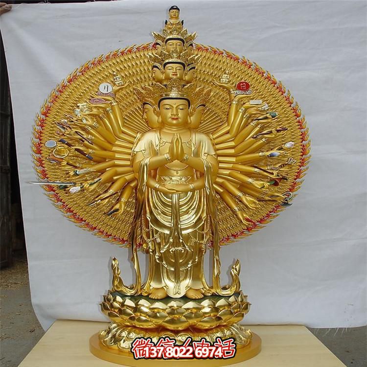 純金打造千手觀(guān)音雕塑，傳承宗教文化
