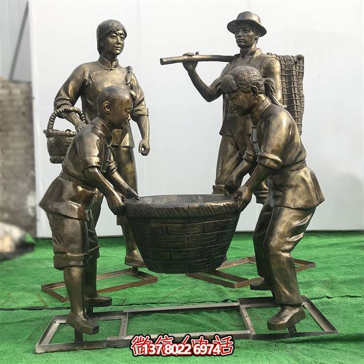 玻璃鋼仿銅景觀(guān)人物擺件