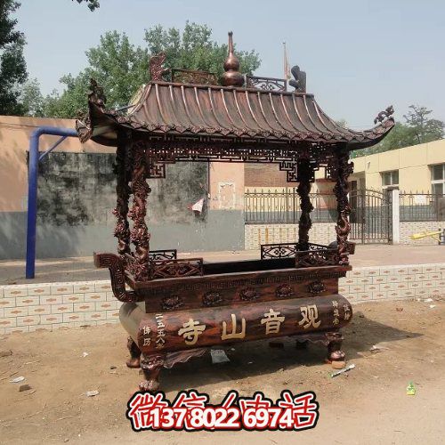 傳統中式香爐宗教雕塑，祈福上香