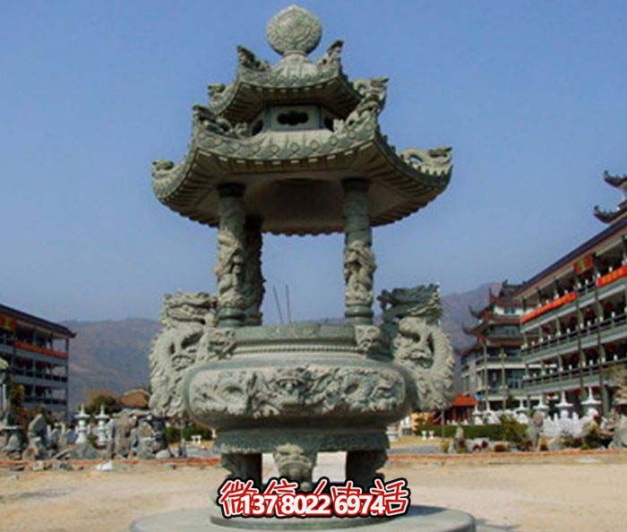 仿古寶蓋龍浮雕香爐，點(diǎn)綴景區廣場(chǎng)