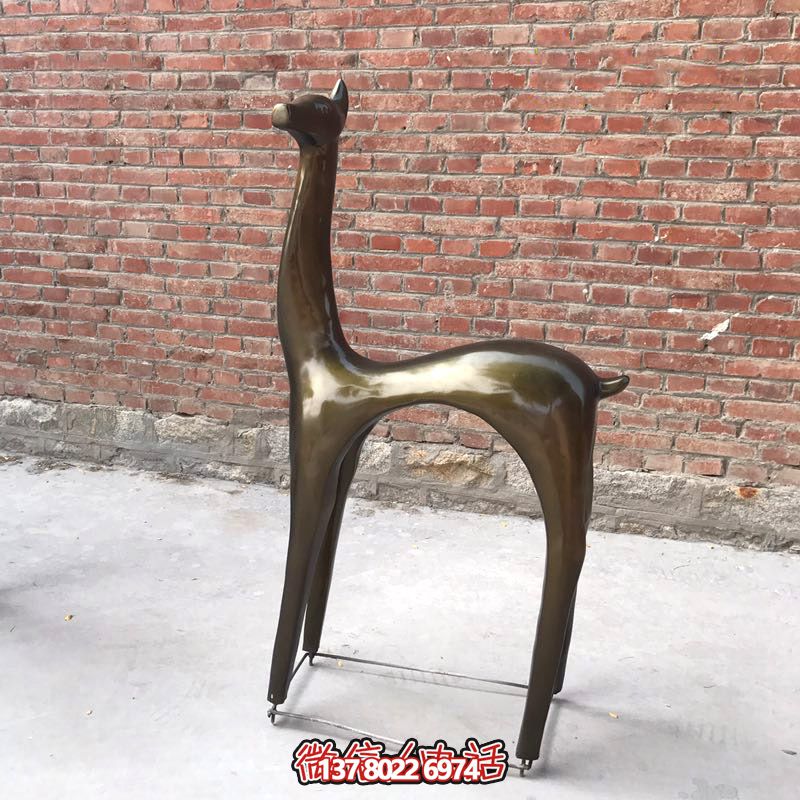 商品名稱(chēng)不銹鋼仿銅鹿雕塑戶(hù)外裝飾品