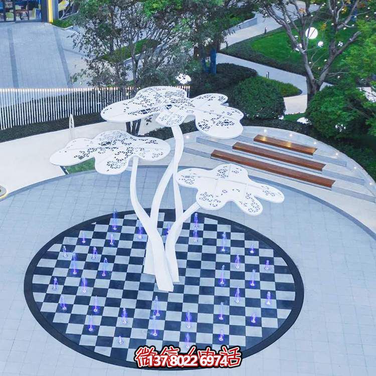 現代風(fēng)格不銹鋼鏤空樹(shù)雕塑景觀(guān)裝置