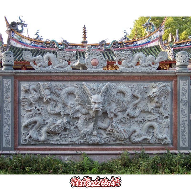 庭院創(chuàng  )意大理石浮雕龍雕塑