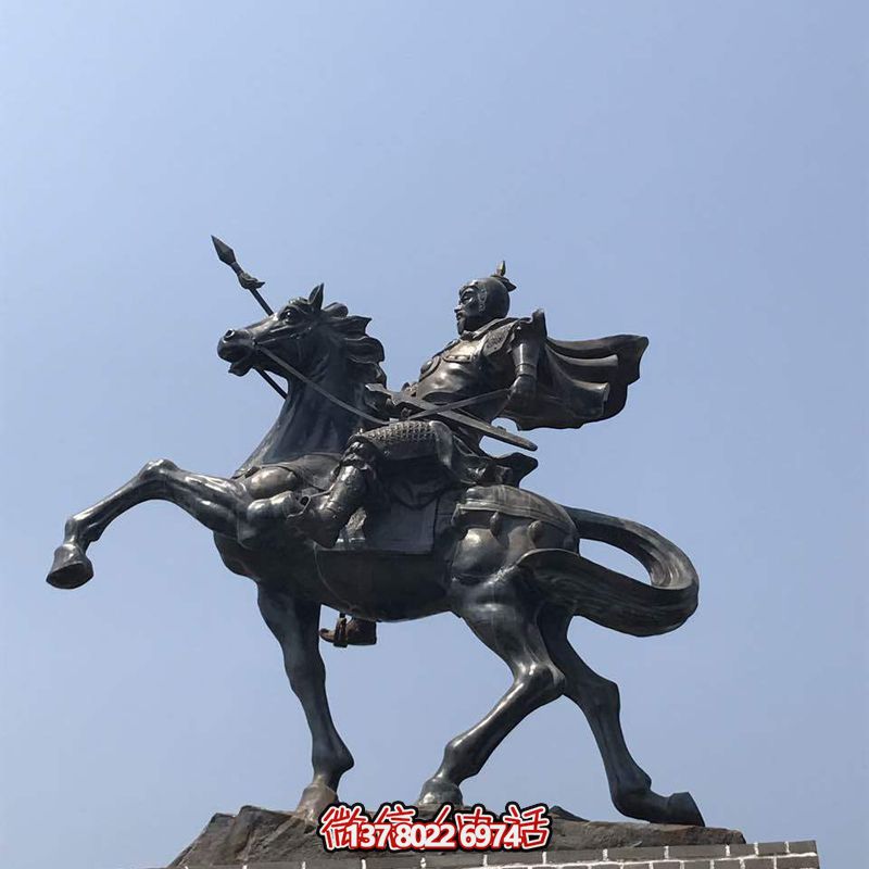 不銹鋼景觀(guān)擺件——創(chuàng )意岳飛騎馬雕塑 不銹鋼景觀(guān)擺件——創(chuàng )意岳飛騎馬雕塑