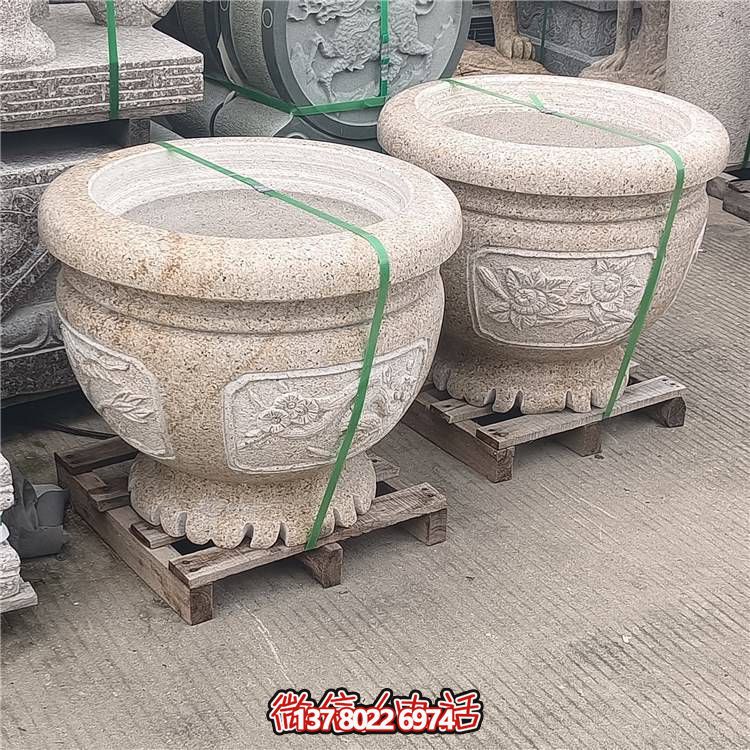 中式庭院花崗巖養魚(yú)水缸