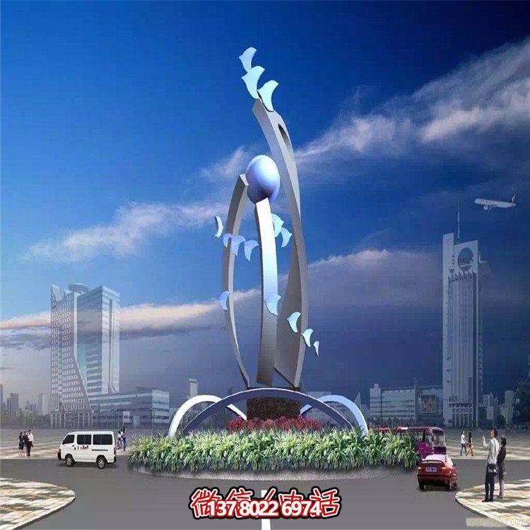 大型不銹鋼抽象藝術(shù)飛翔雕塑，豐富景觀(guān)廣場(chǎng)