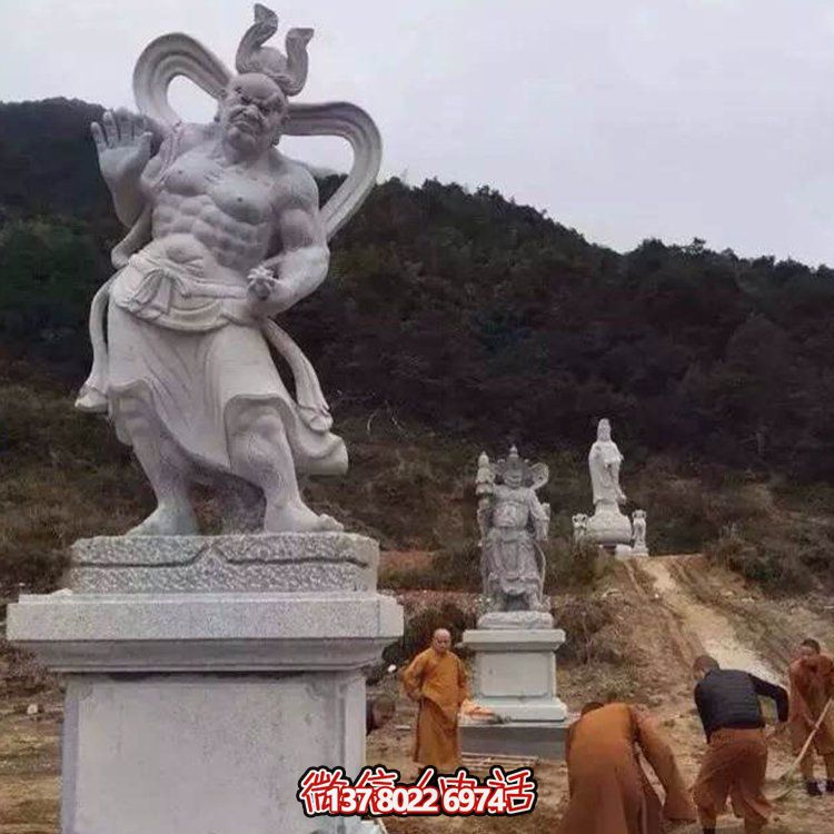 精美大理石景觀(guān)雕塑，體現四大金剛之美