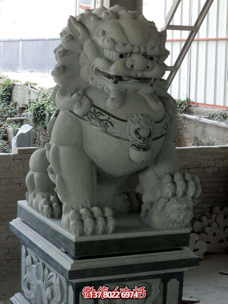 仿真大理石獅子雕塑，裝飾別墅大型法院