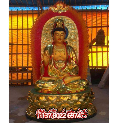 新中式玻璃鋼觀(guān)音佛像彩繪裝飾品