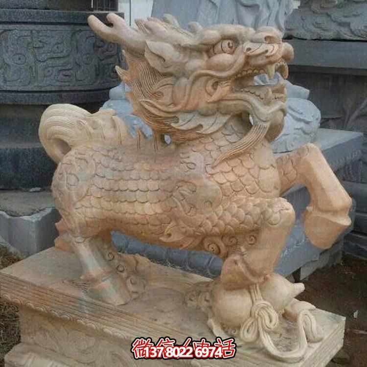 漢白玉獅子瑞獸石雕，給您的企業(yè)門(mén)前帶來(lái)吉祥福氣