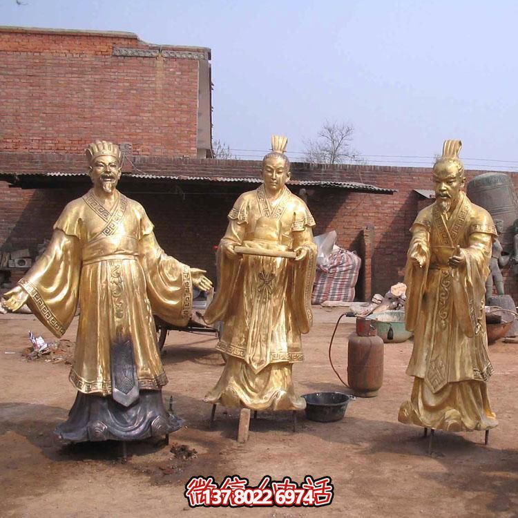 古雅銅雕園林景觀(guān)人物雕塑