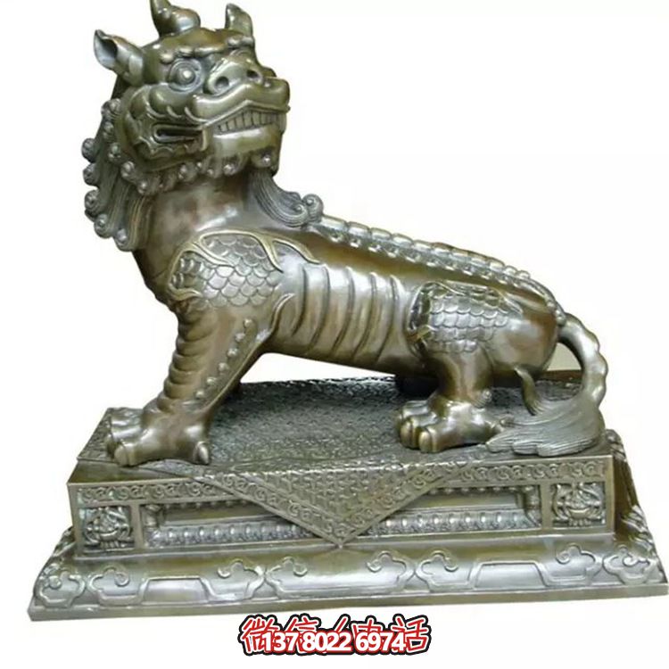 小型不銹鋼神麒麟雕塑，裝點(diǎn)庭院