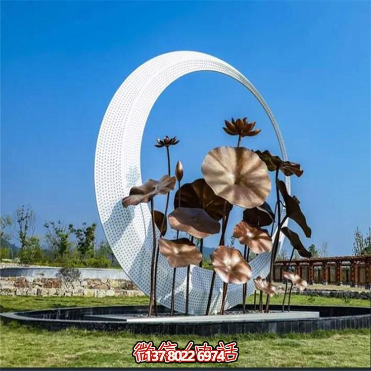 不銹鋼戶(hù)外雕塑蓮花擺件