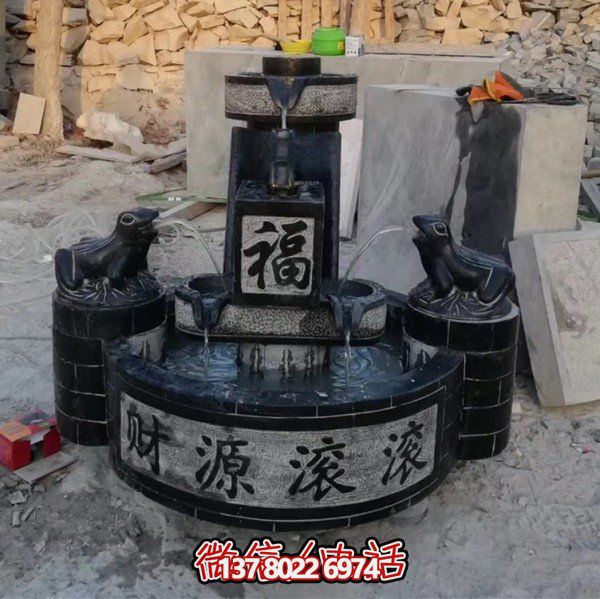 大理石雕刻造景擺件，營(yíng)造室外庭院財源滾滾流水水
