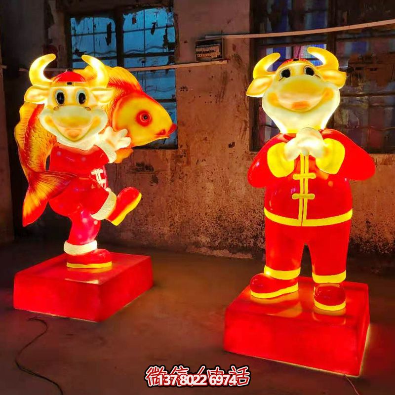 華爾街牛只有卡通創(chuàng  )意的街道擺放